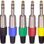 PLUG STEREO METALICO AISLADO 6,3MM EN COLORES AZUL, VERDE, NEGRO, ROJO Y AMARILLO